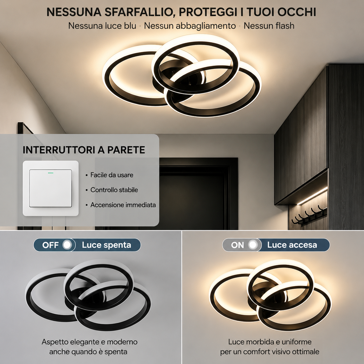 NOVOORA™ Plafoniera LED Moderna – Rotonda & Quadrata