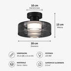 Novoora – Plafoniera LED Vetro Fumé
