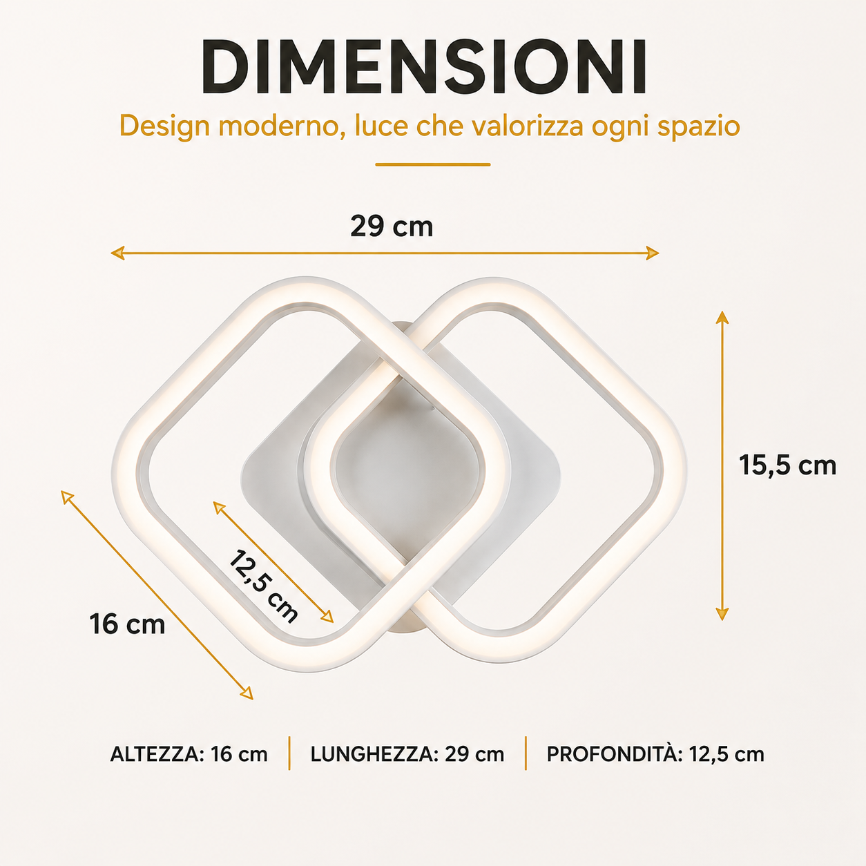 Novoora Plafoniera a Sospensione Quadrata a LED
