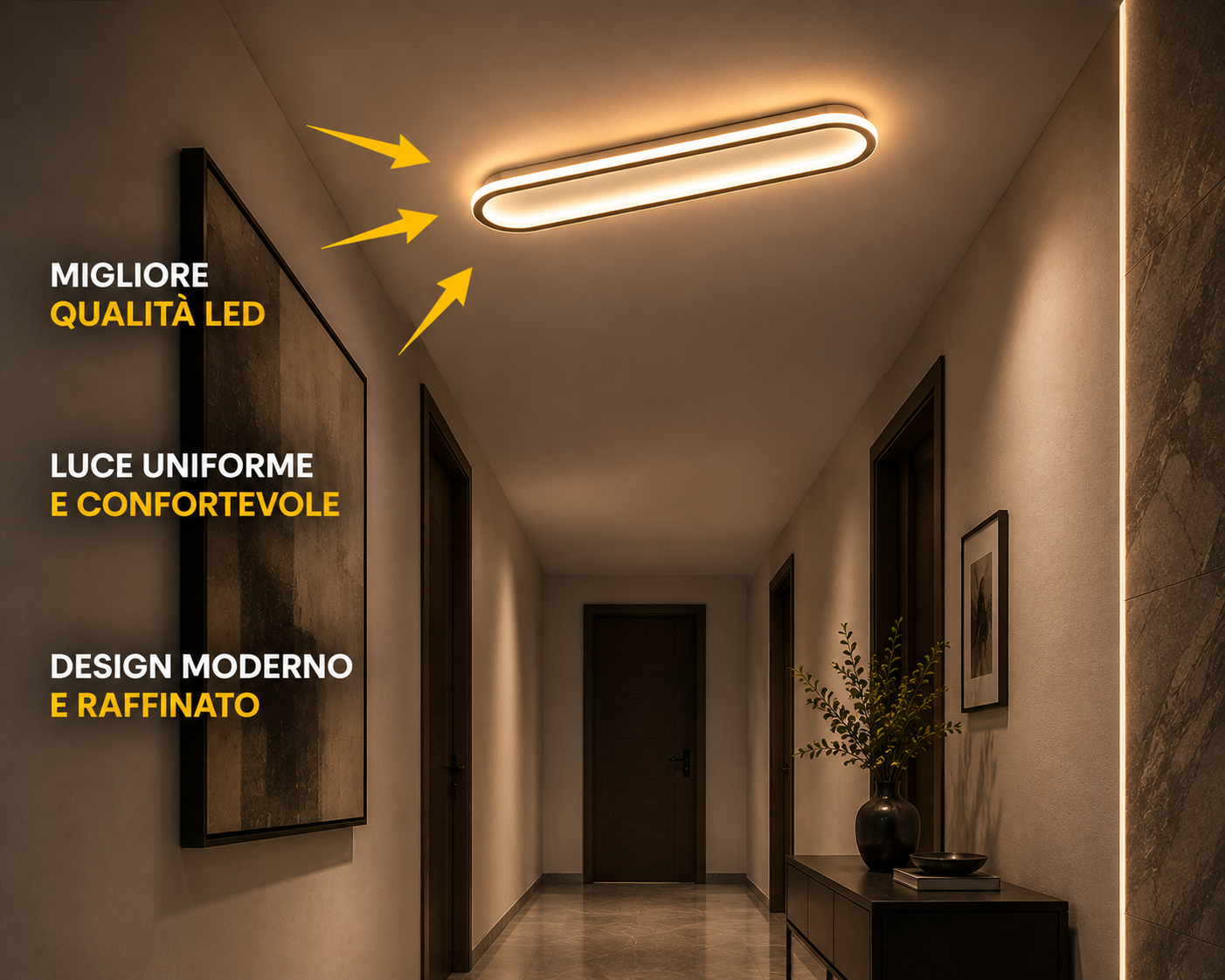 Novoora Plafoniera LED a Barra Lunga Moderna e Minimalista