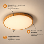 Novoora – Plafoniera LED Circolare Effetto Legno Noce