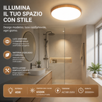 Novoora – Plafoniera LED Circolare Effetto Legno Noce