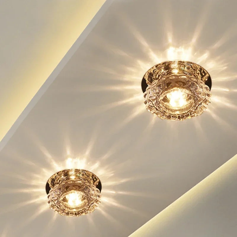 LED Crystal Lamp Embedded Ceiling Light for Home Living Room Corridor Decorative Ceiling Lamp Porch Balcony Indoor Lighting