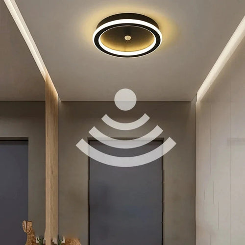 Black PIR Motion Sensor Ceiling Lamps for Bedroom Living Room AC85-265V Indoor Induction Ceiling Lights Decor for Corridor Aisle
