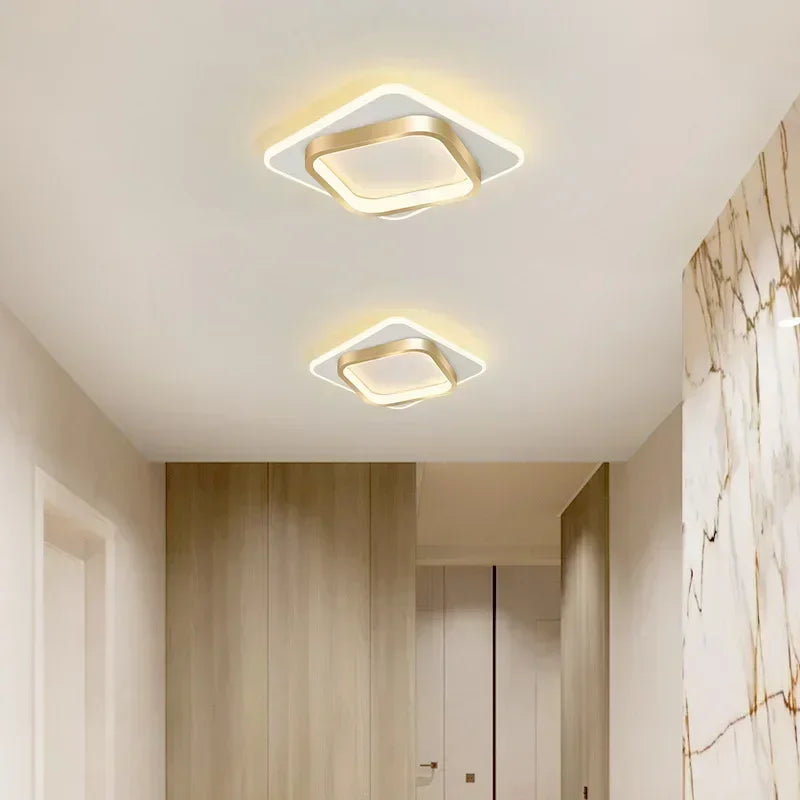 DINDALLED Modern LED Ceiling Light for Corridor Stairs Bedroom Bathroom, Round Flush Mount Chandelier Indoor Lighting Fixture,