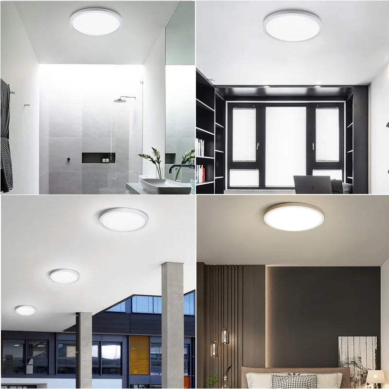 MANVIV Ultra-thin LED Ceiling Lamp AC85V-265V 9W 13W 18W 24W Modern Panel Light Fixture Surface Mount For Living Room Kitchen