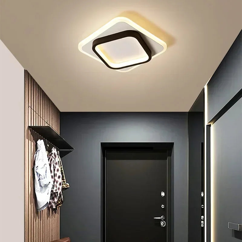 DINDALLED Modern LED Ceiling Light for Corridor Stairs Bedroom Bathroom, Round Flush Mount Chandelier Indoor Lighting Fixture,