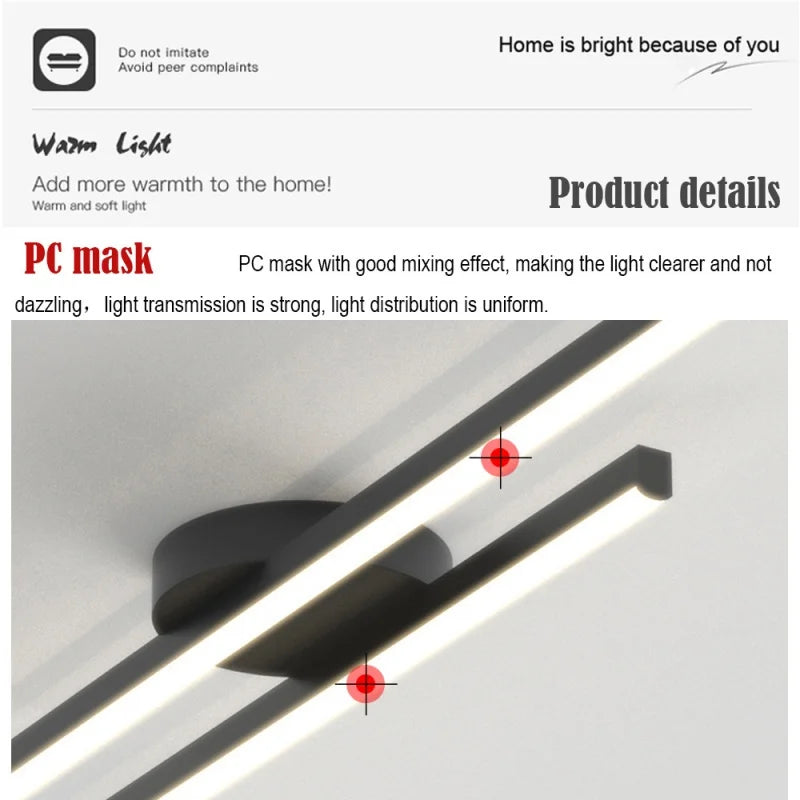 Plafoniera LED Lineare Moderna – Design Minimalista