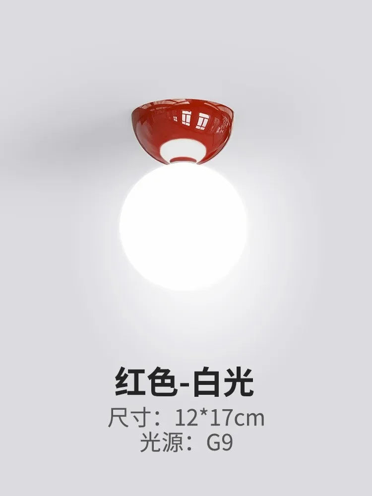 Bauhaus Dome Ceiling Lamp Corridor Medieval Cloakroom Ceiling Light Simple Cream Series Home Decoration Balcony Entrance Lamp