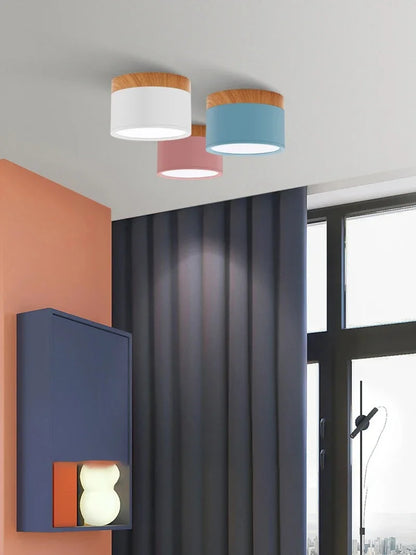 LED Downlight dimmable 5W 7W 9W12W15W Nordic wood modern Led surface mounted ceiling light spotlight, interior decoration light