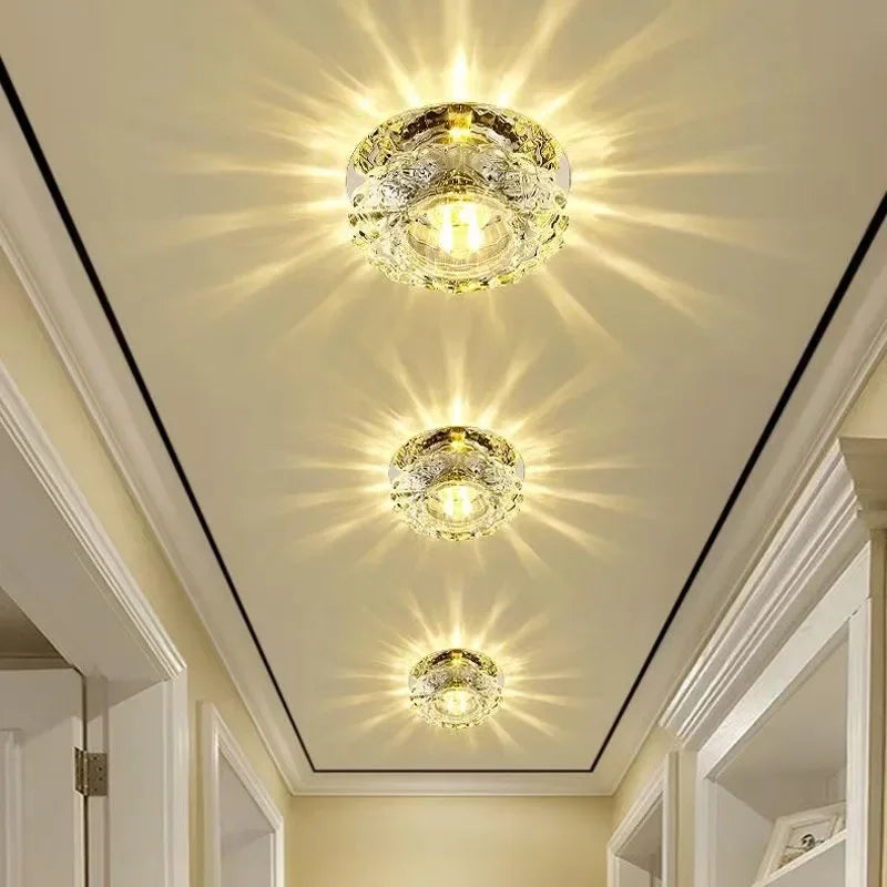 LED Crystal Lamp Embedded Ceiling Light for Home Living Room Corridor Decorative Ceiling Lamp Porch Balcony Indoor Lighting