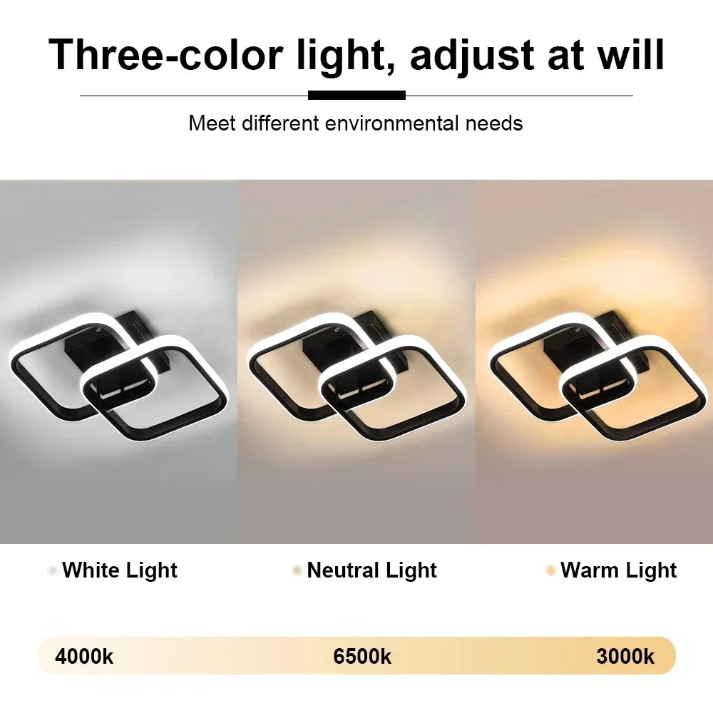 LED Ceiling Lamp Corridor Balcony Black White Indoor Chandelier Ceiling Light for Bedroom Living Room Aisle Decoration 110-220V