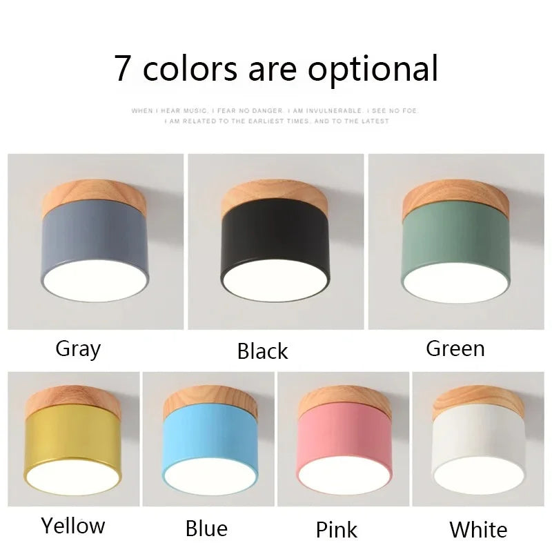 LED Downlight dimmable 5W 7W 9W12W15W Nordic wood modern Led surface mounted ceiling light spotlight, interior decoration light