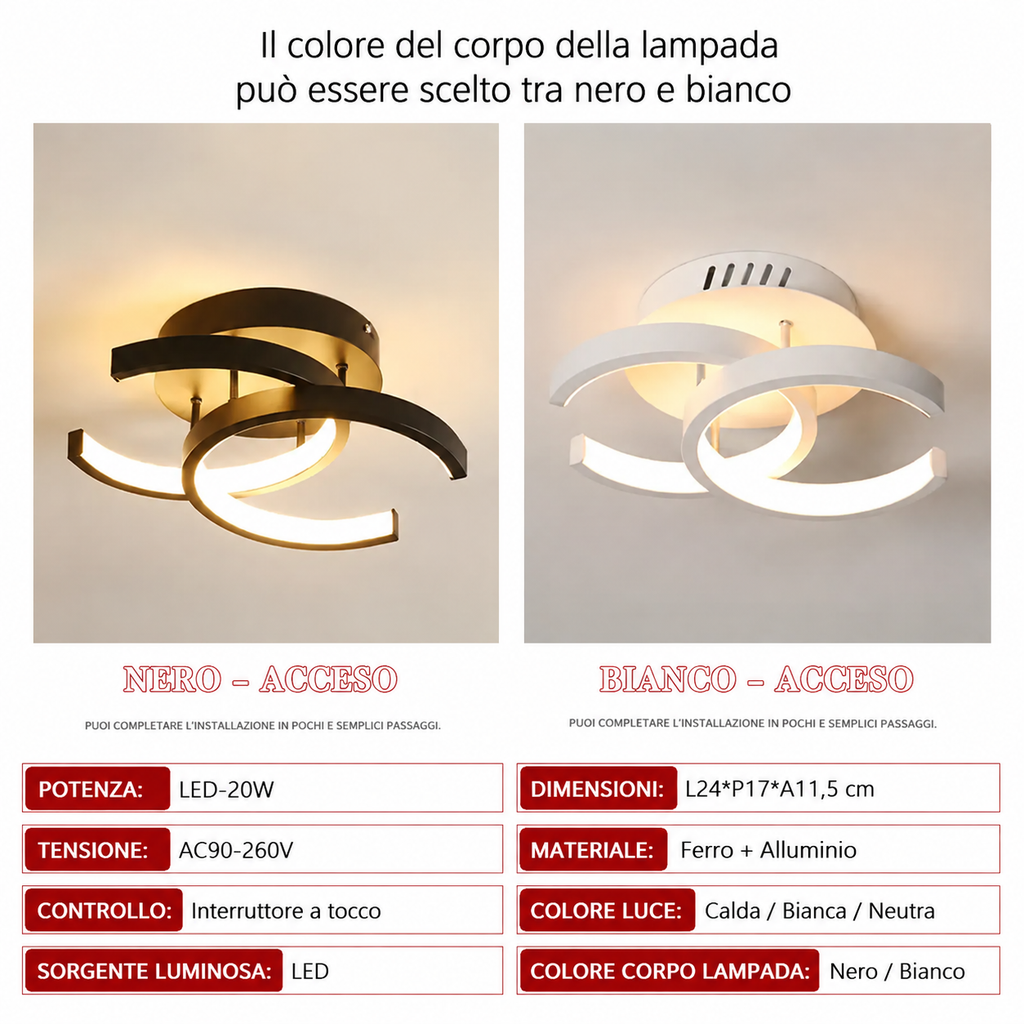 NOVOORA™ Plafoniera LED Compatta Dimmerabile