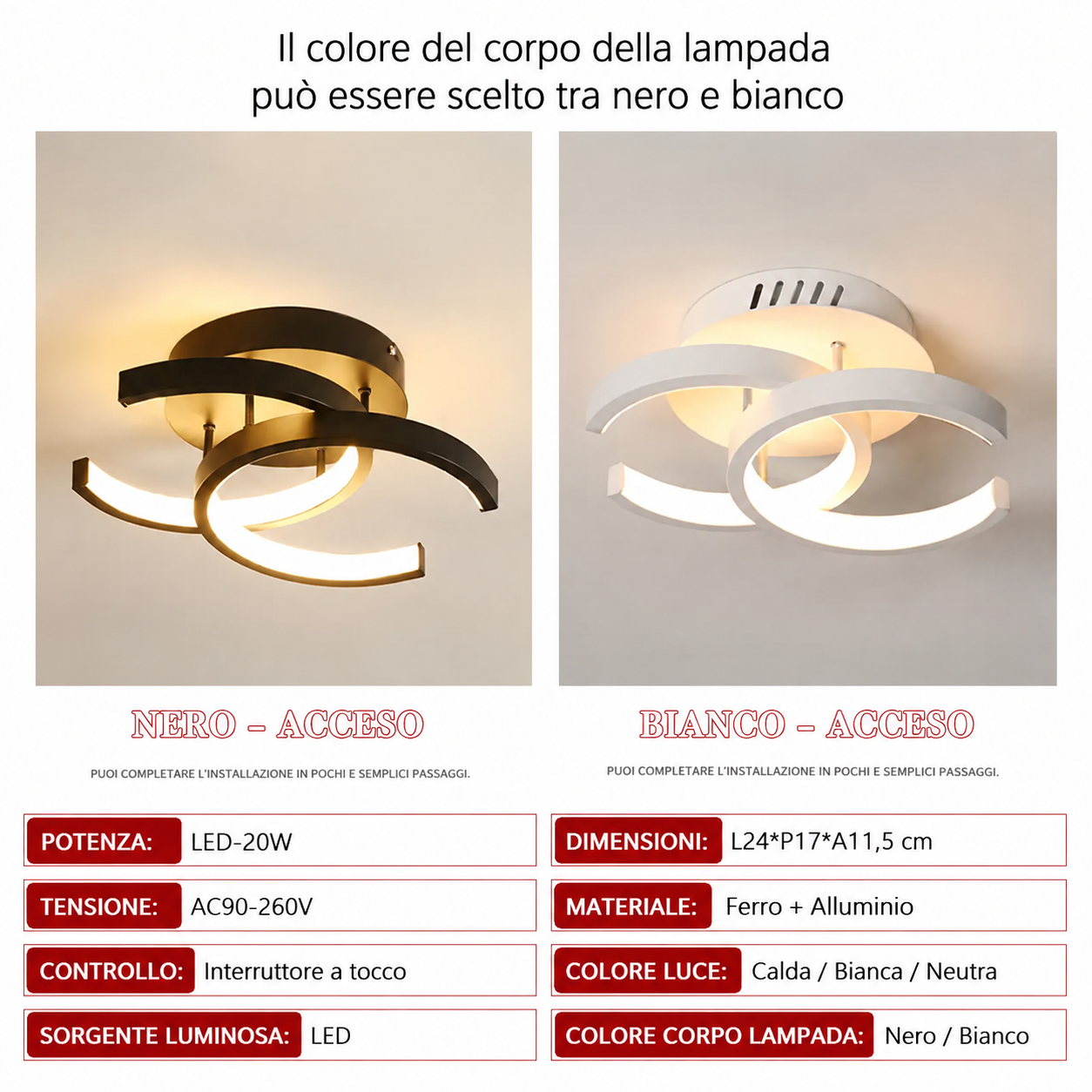 NOVOORA™ Plafoniera LED Compatta Dimmerabile