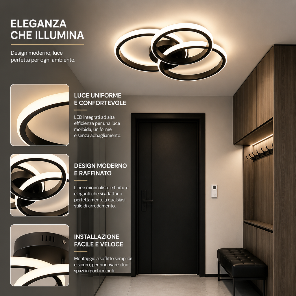 NOVOORA™ Plafoniera LED Moderna – Rotonda & Quadrata